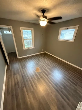 Interior remodeling project with new flooring